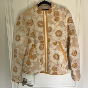 Anthropologie shearling flower jacket